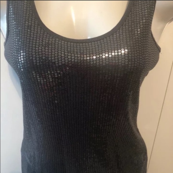 LIKE NEW Express Silver Sequin Party Tank in Small - Picture 5 of 5